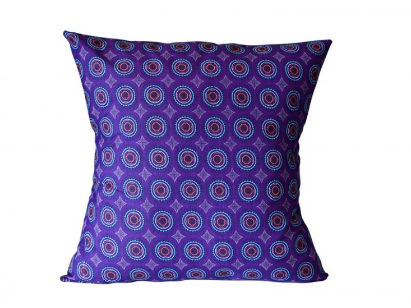 Shweshwe Print cushion cover - Purple and Turquoise Shweshwe Print cushion cover - Purple and Turquoise